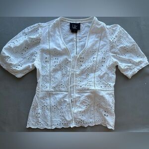 LIV Los Angeles 100% cotton embroidered lace top